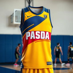 A basketball jersey with the word 'PASDA' written on it