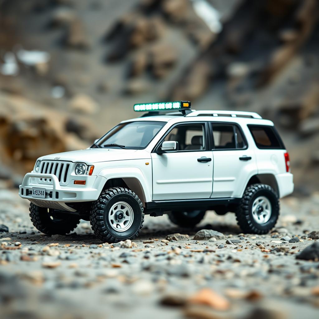 A 2008 Whitecrv model car, customized for all terrain