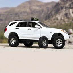 A 2008 Whitecrv model car, customized for all terrain