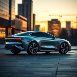 Create a hyper-realistic concept image of a luxury electric vehicle (EV) 4-door sedan, showcasing the car from all angles in ultra-detailed 8K resolution