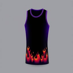 A basketball jersey design featuring a black base color with a gradient transitioning to purple