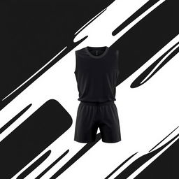 A basketball jersey design featuring dark colors