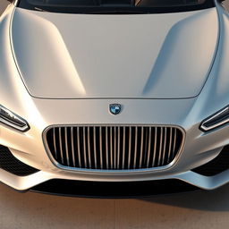 Design a hyper-realistic front view of a luxury car