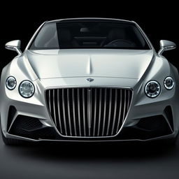 Design a hyper-realistic front view of a luxury car