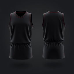 Design a dark-colored basketball jersey with a simple pattern, showcasing both the front and back views