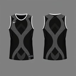 Design a basketball jersey with a simple pattern and a black base color