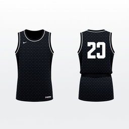 Design a basketball jersey with a simple pattern and a black base color