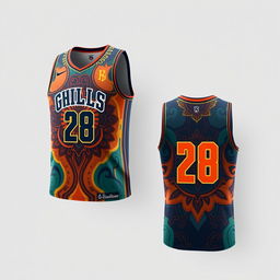 Design an incredibly cool basketball jersey that stands out with its unique and stylish patterns