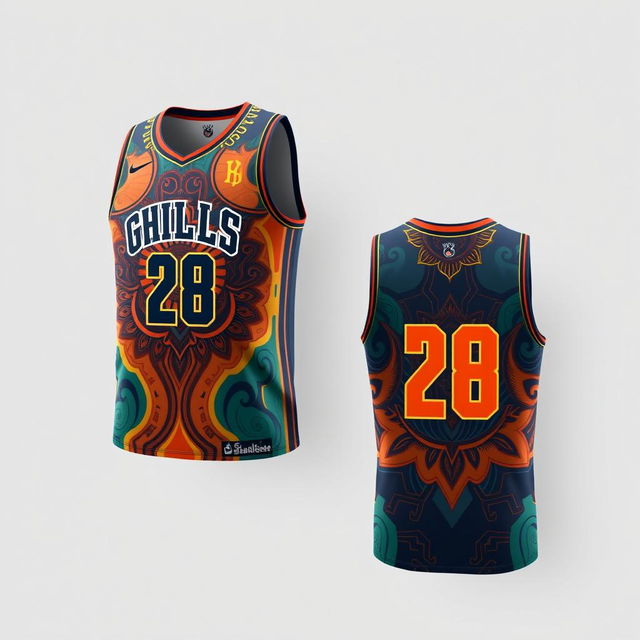 Design an incredibly cool basketball jersey that stands out with its unique and stylish patterns