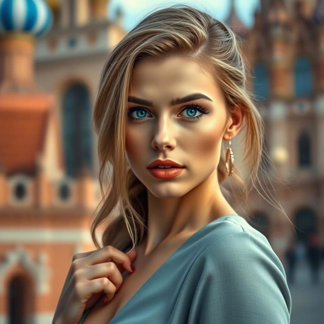 A very sexy and attractive Russian woman captured in a realistic portrait