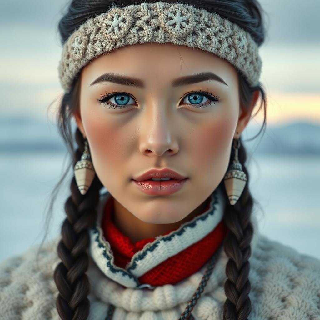 A very sexy and attractive woman from Nunavut captured in a realistic portrait