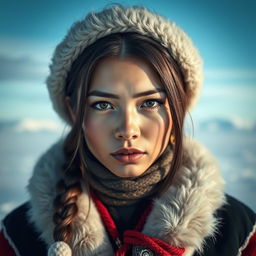 A very sexy and attractive woman from Nunavut captured in a realistic portrait