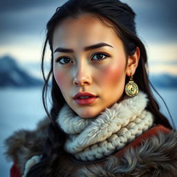 A very sexy and attractive woman from Nunavut captured in a realistic portrait