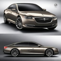 Create an elegant and unique design for the front of a luxury electrical sedan vehicle