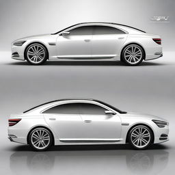 Create a hyper-realistic and elegant design for the rear view of a unique luxury electrical sedan vehicle