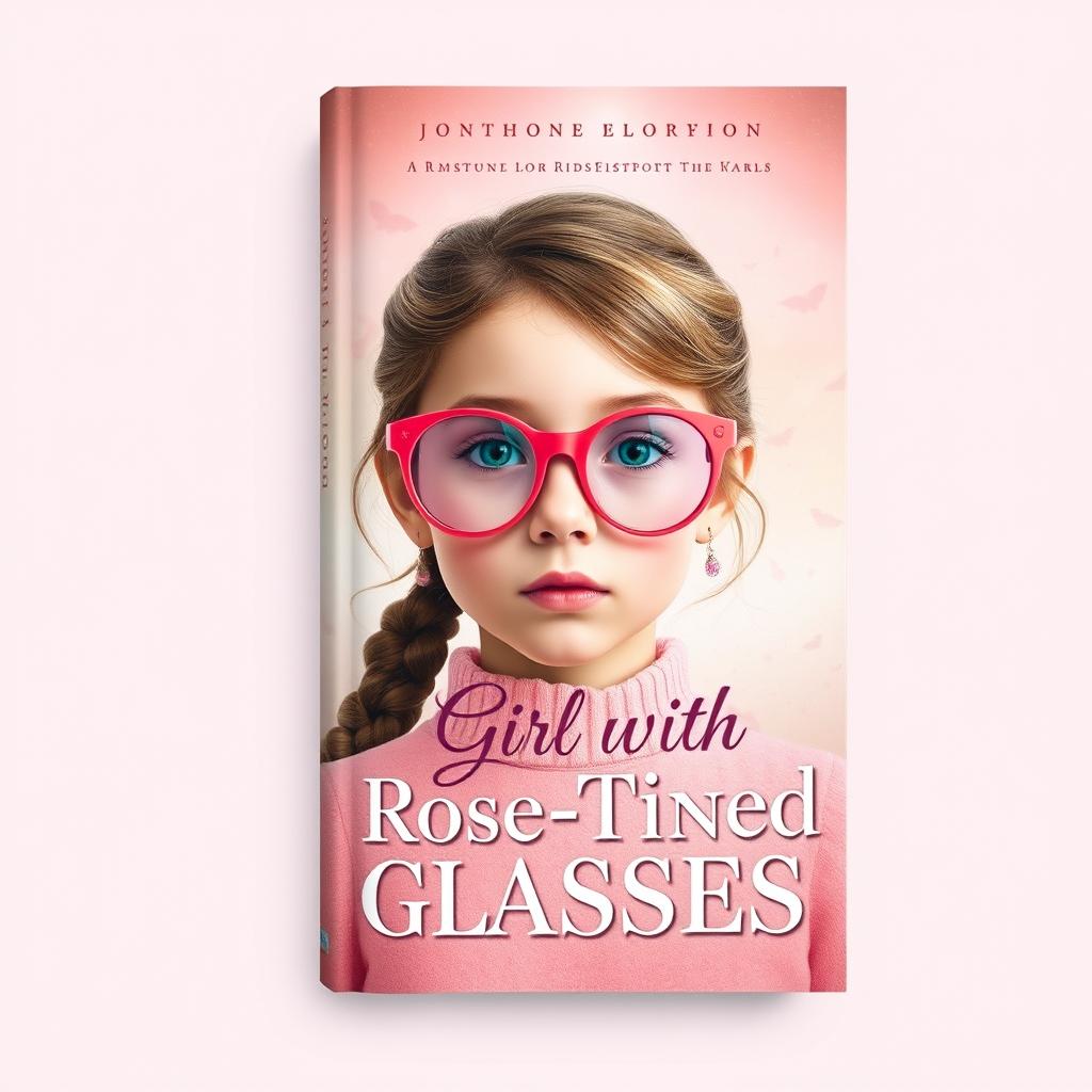 Create a captivating book cover design for a book titled 'Girl with Rose-Tinted Glasses