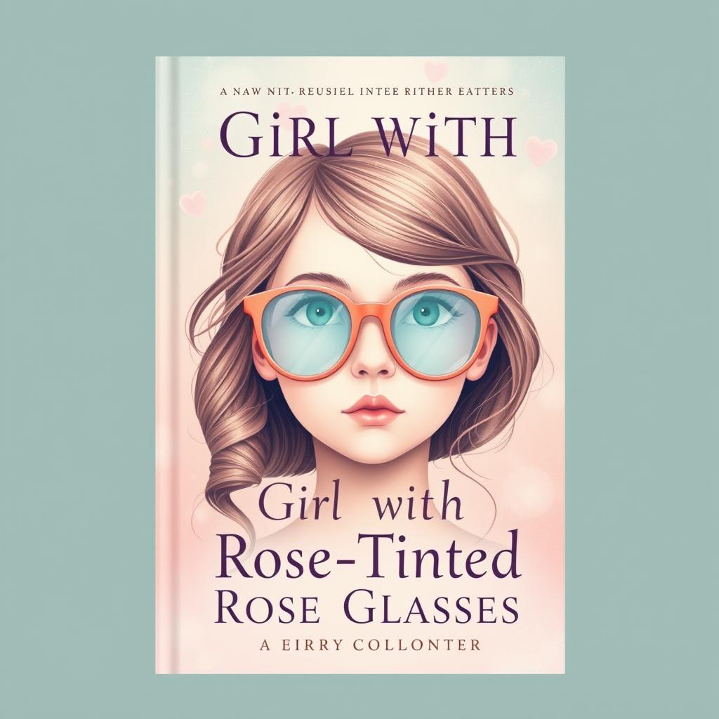 Create a captivating book cover design for a book titled 'Girl with Rose-Tinted Glasses