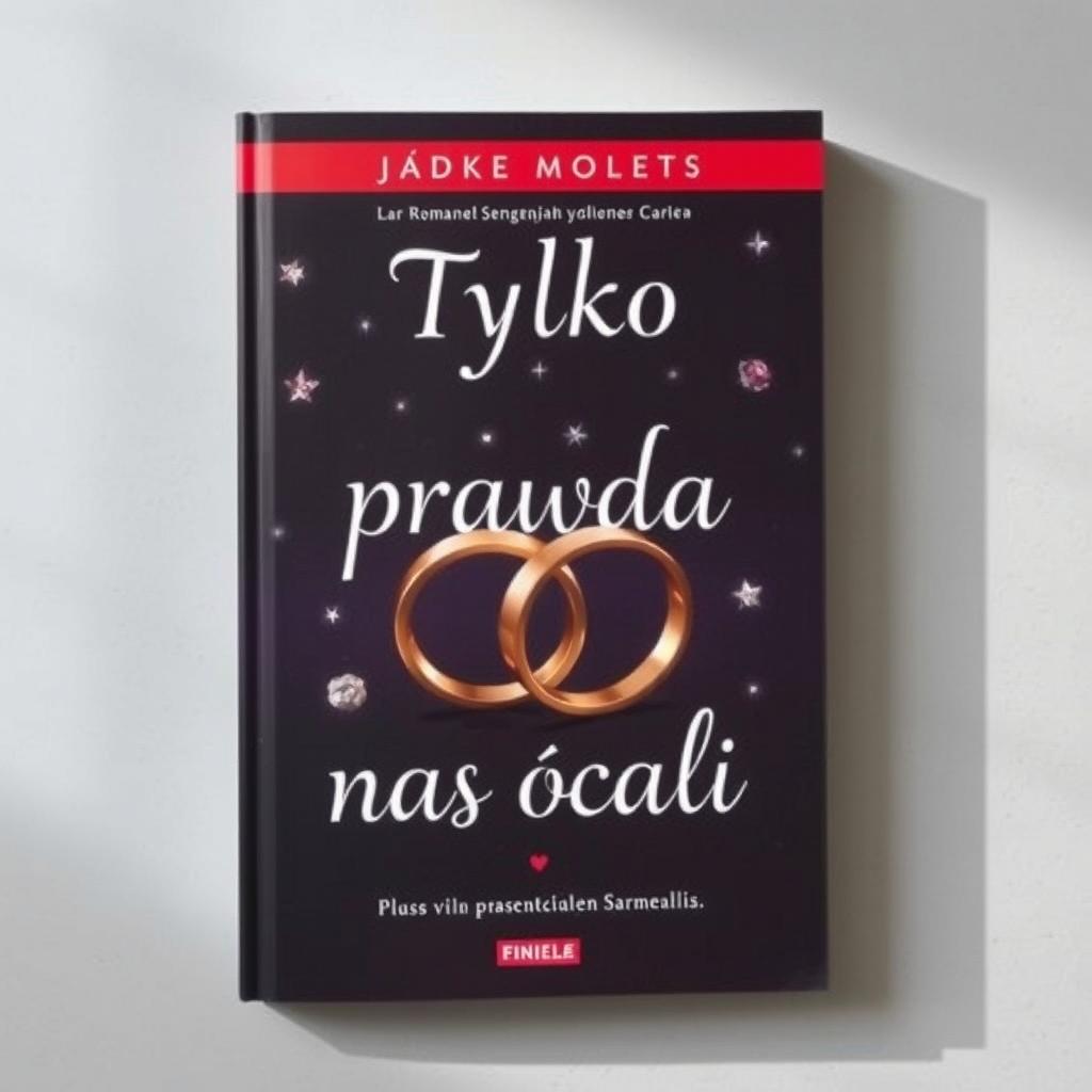 A romantic book cover featuring wedding rings on a dark background with stars