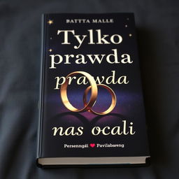 A romantic book cover featuring wedding rings on a dark background with stars