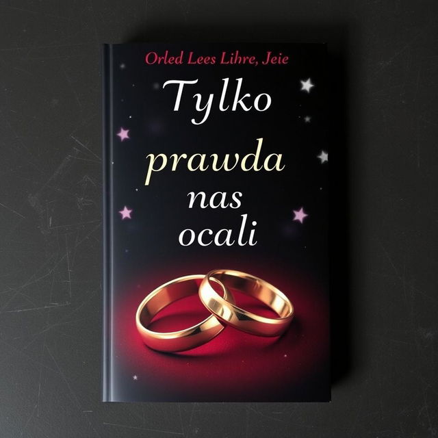 A romantic book cover featuring wedding rings on a dark background with stars