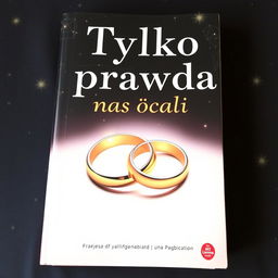 A book cover featuring wedding rings on a dark background with stars