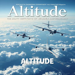 Create a cover page for the second volume of the aeronautical engineering departmental magazine named 'Altitude' from the Military Institute of Science and Technology