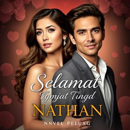 Create a novel cover featuring two characters: a beautiful woman and a handsome man in their 30s