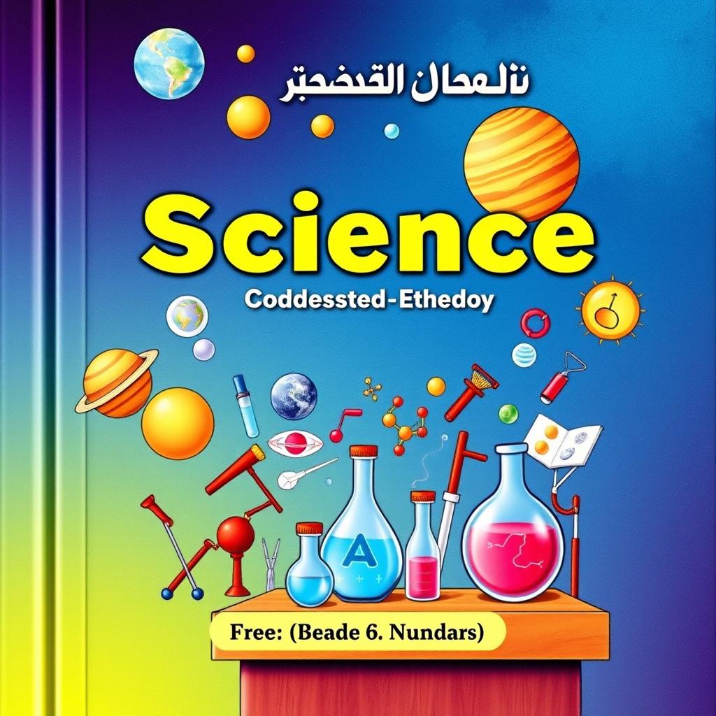 A detailed and engaging cover for a Grade 6 science book titled 'Science Book for Mr