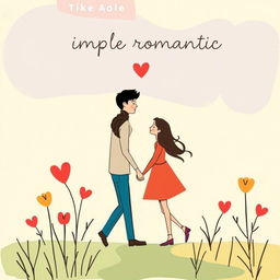 Create a book cover for a simple romantic story where two strangers keep meeting unexpectedly and become friends