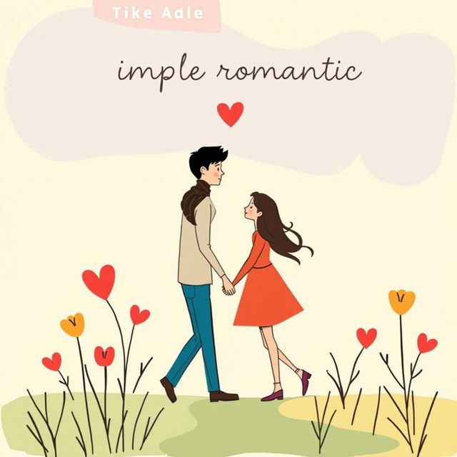 Create a book cover for a simple romantic story where two strangers keep meeting unexpectedly and become friends