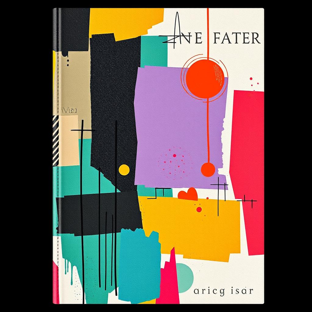 Create an abstract book cover using a mix of vibrant and muted colors