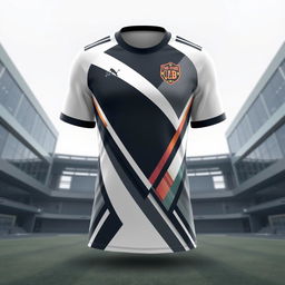 A football jersey design inspired by architectural elements of a modern building