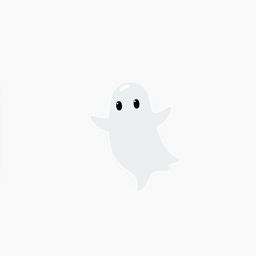 A minimalist illustration of a ghost on a transparent background