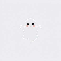 A minimalist illustration of a ghost on a transparent background