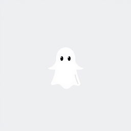 A minimalist illustration of a ghost on a transparent background