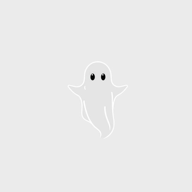 A minimalist illustration of a ghost on a transparent background