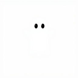 A minimalist illustration of a ghost on a light background