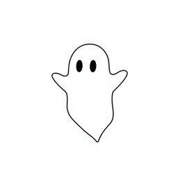 A minimalist illustration of a ghost on a light background