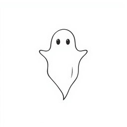 A minimalist illustration of a ghost on a light background