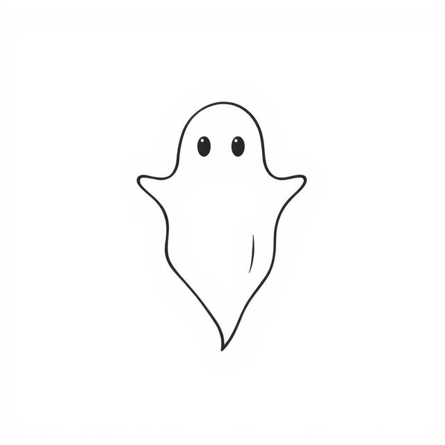 A minimalist illustration of a ghost on a light background