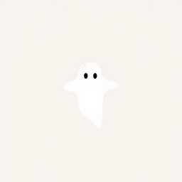 A minimalist illustration of a ghost on a light background