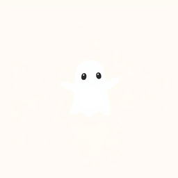 A minimalist illustration of a ghost on a light background