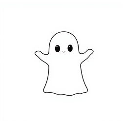 A minimalist illustration of a ghost on a light background