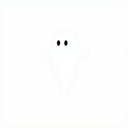 A minimalist illustration of a ghost on a light background