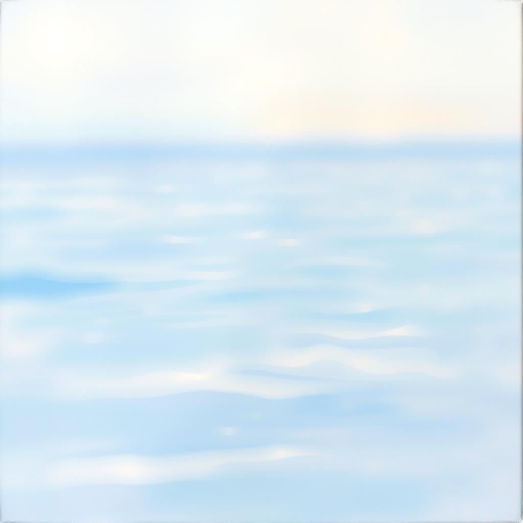 An impressionist painting style depiction of a distant sea