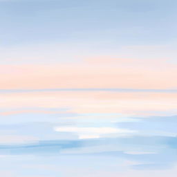 An impressionist painting style depiction of a distant sea