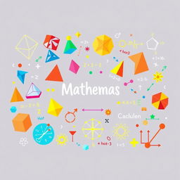 A vibrant and engaging illustration depicting various mathematical concepts such as geometry, algebra, and calculus