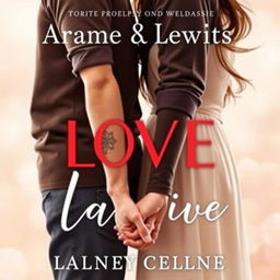 A romantic book cover featuring a couple standing back to back, holding hands