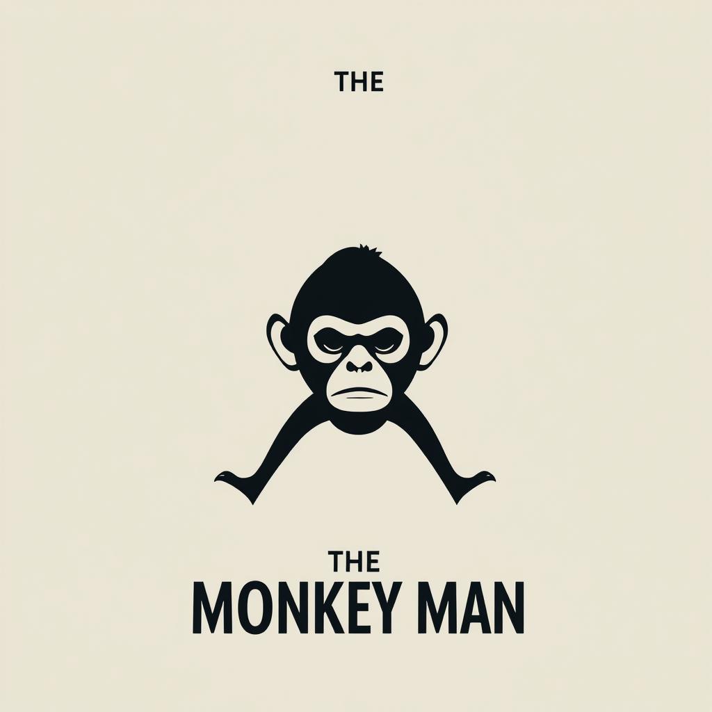 Create a minimalist movie poster for 'The Monkey Man'