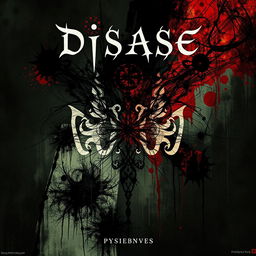 An abstract and artistic album cover themed around the concept of disease